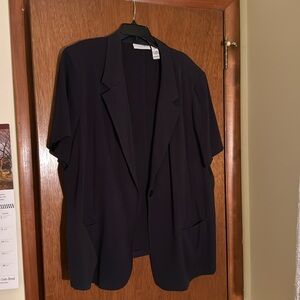 Women’s Sag Harbor Stretch Plus size 24W or 3X Short Sleeve Navy Blue Blazer